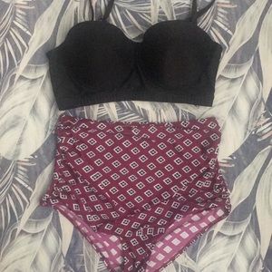 High waisted bathing suit